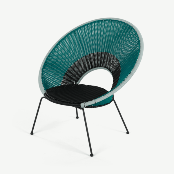 Yuri Garden Lounge Chair, Multi Woven Blue