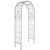 Grey Decorative Rustic Metal Garden Arch